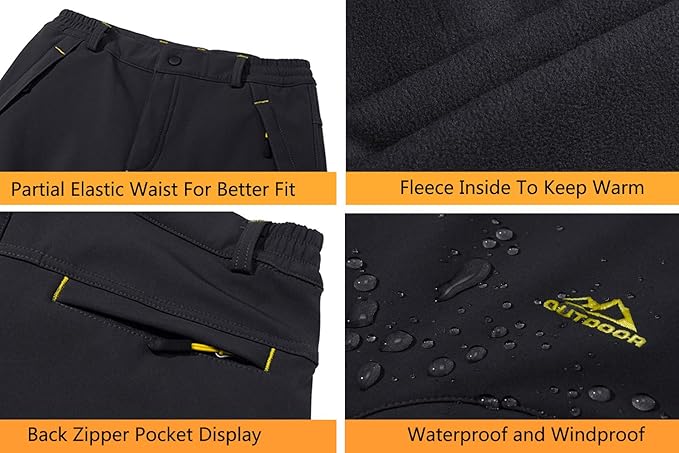 Waterproof Fleece Lined Outdoor Walking Trousers